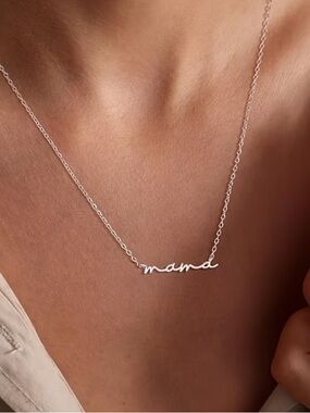 Mama Script Silver Name Necklace - Personalized Women Jewelry